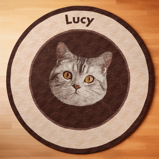 Custom Pet Round Rug - Chocolate