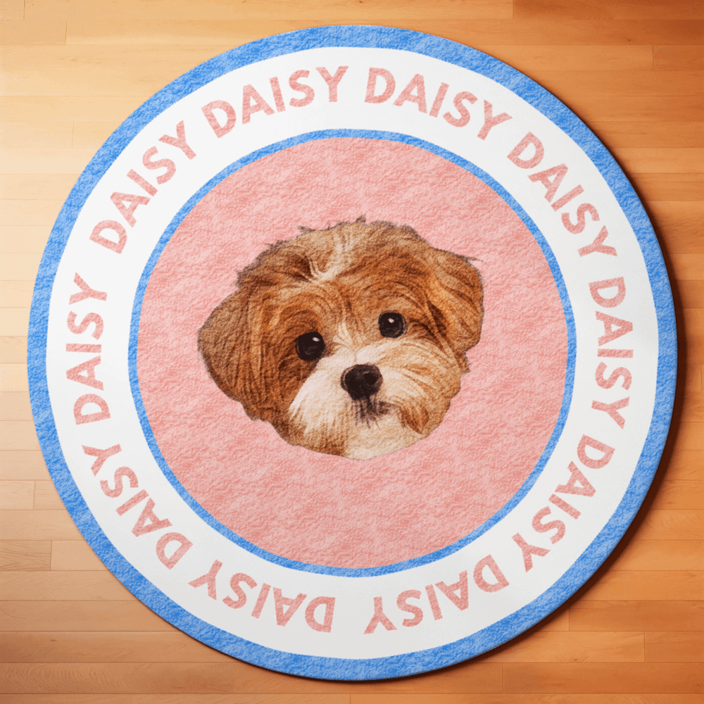 Custom Pet Round Rug - Sky