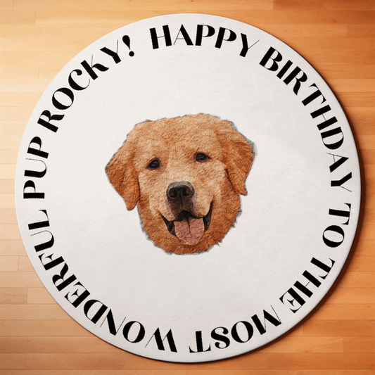 Custom Pet Round Rug - Birthday