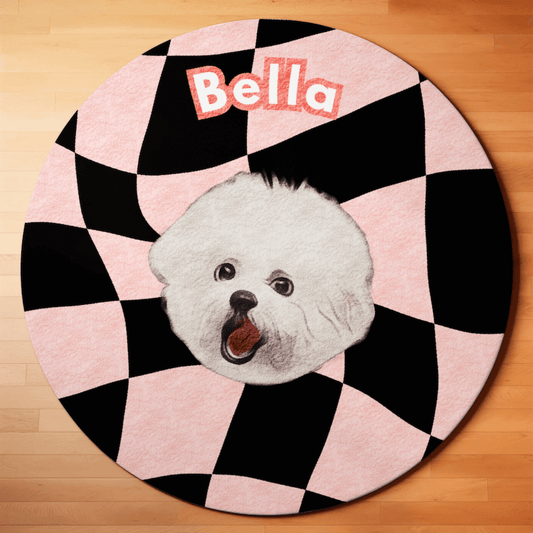 Custom Pet Round Rug - Squares