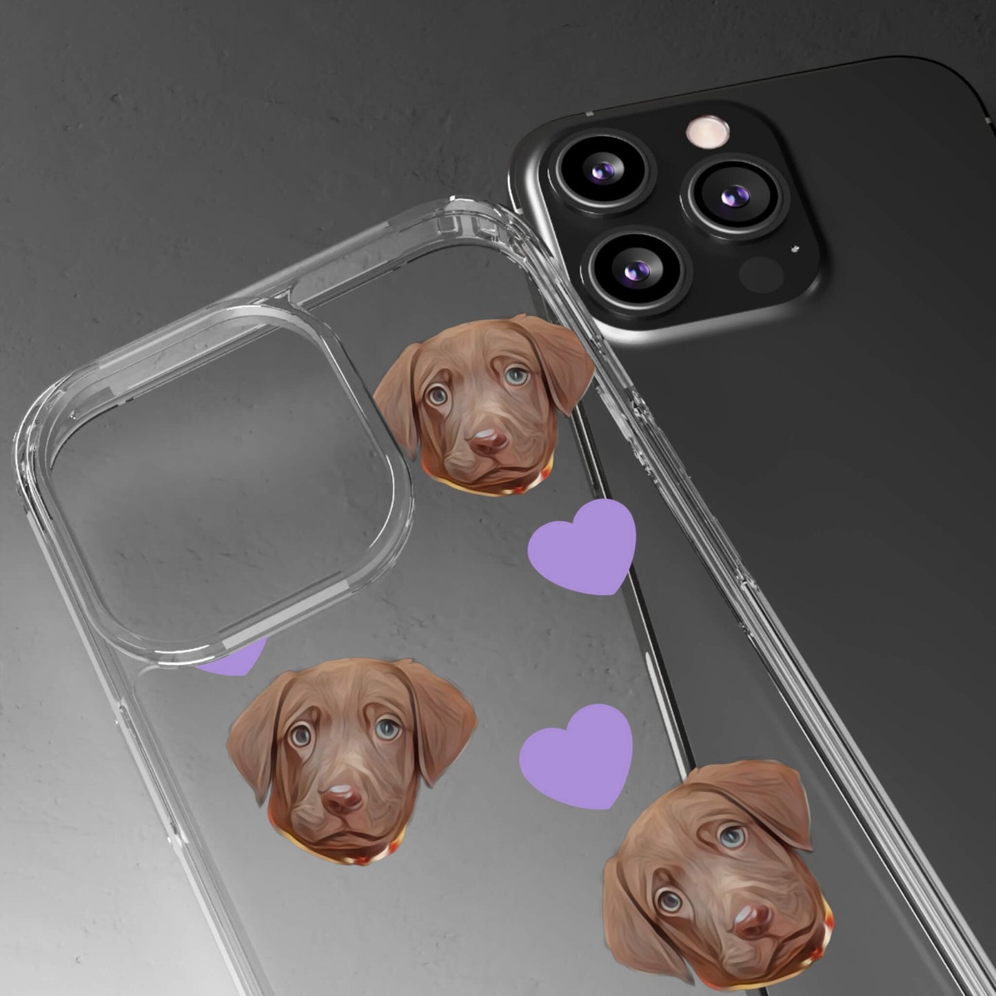 Custom Pet Phone Case - Hearts