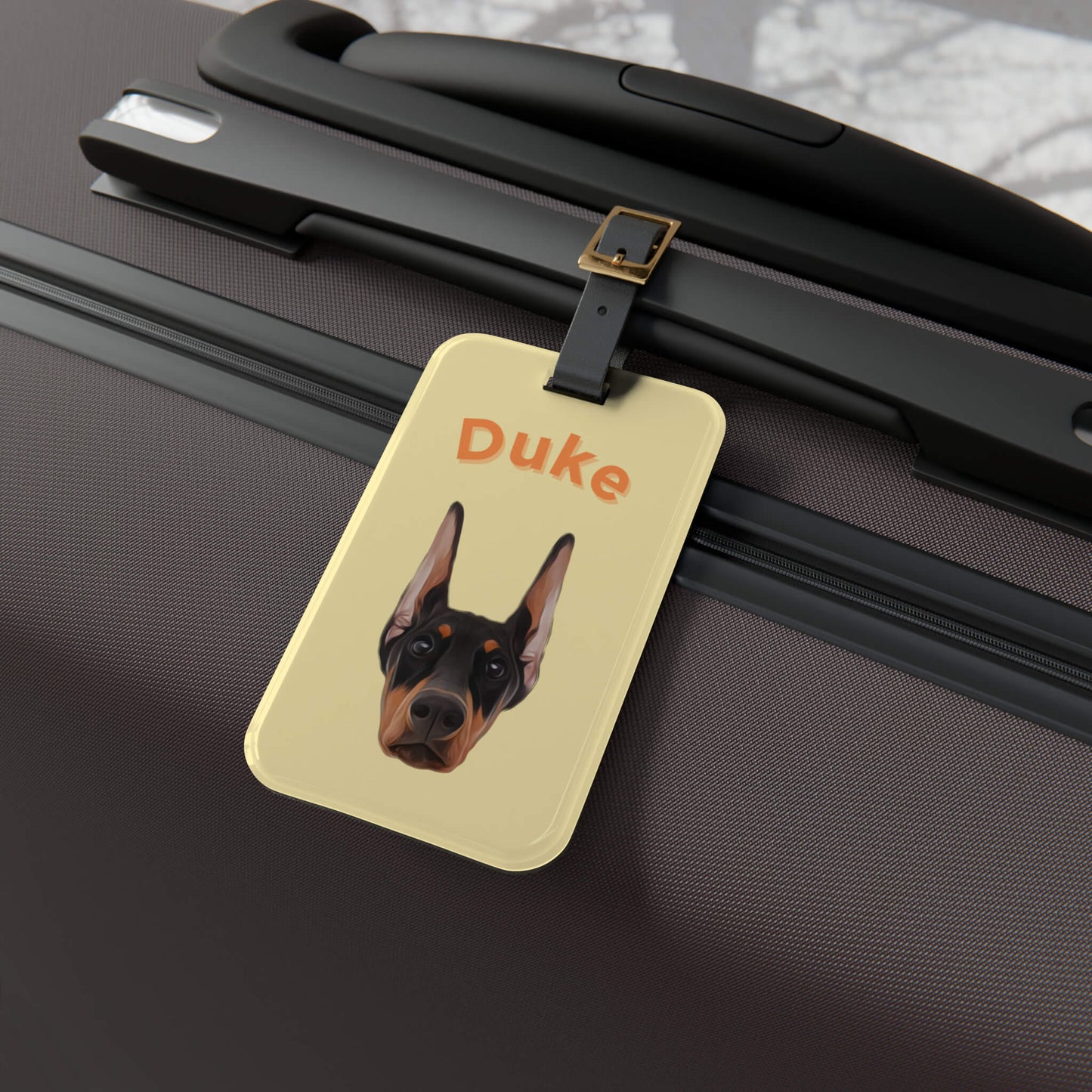 Custom Pet Acrylic Luggage Tag - Yellow