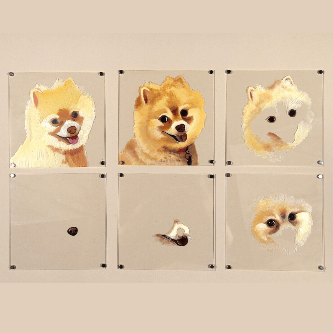 3D Glass Painting Pet Portrait - 100% Hand-Painted