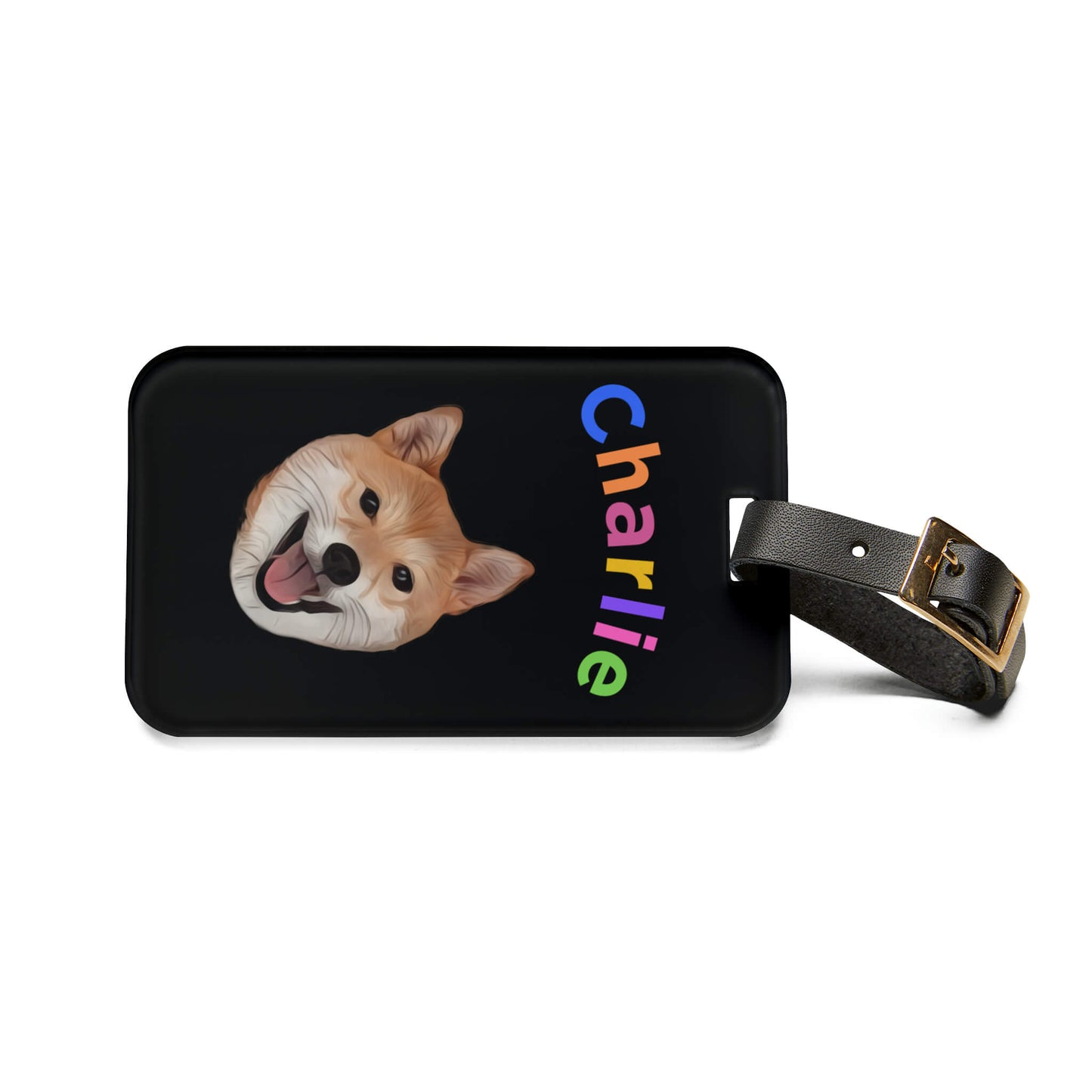 Custom Pet Acrylic Luggage Tag - Black