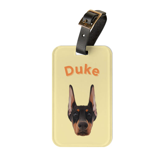 Image Custom Pet Acrylic Luggage Tag - Yellow