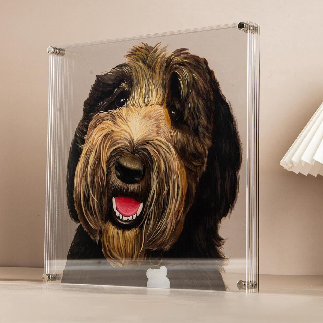 3D Glass Painting Pet Portrait - 100% Hand-Painted