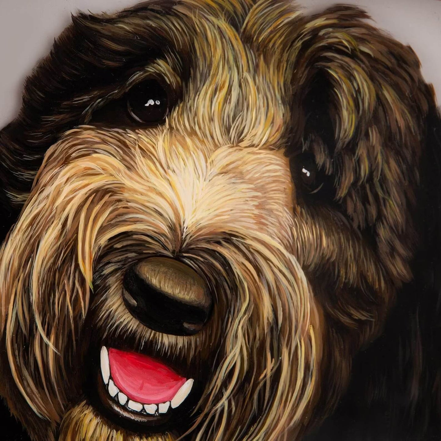 3D Glass Painting Pet Portrait - 100% Hand-Painted