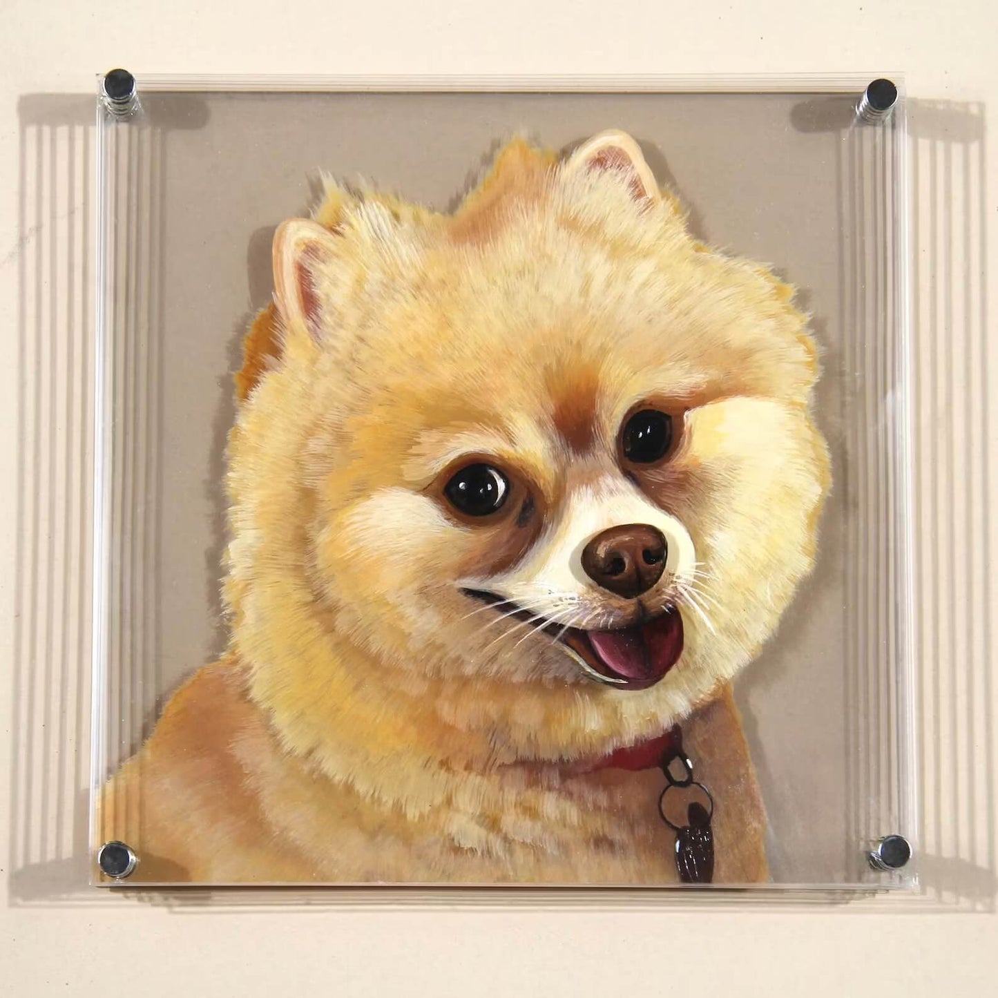 3D Glass Painting Pet Portrait - 100% Hand-Painted